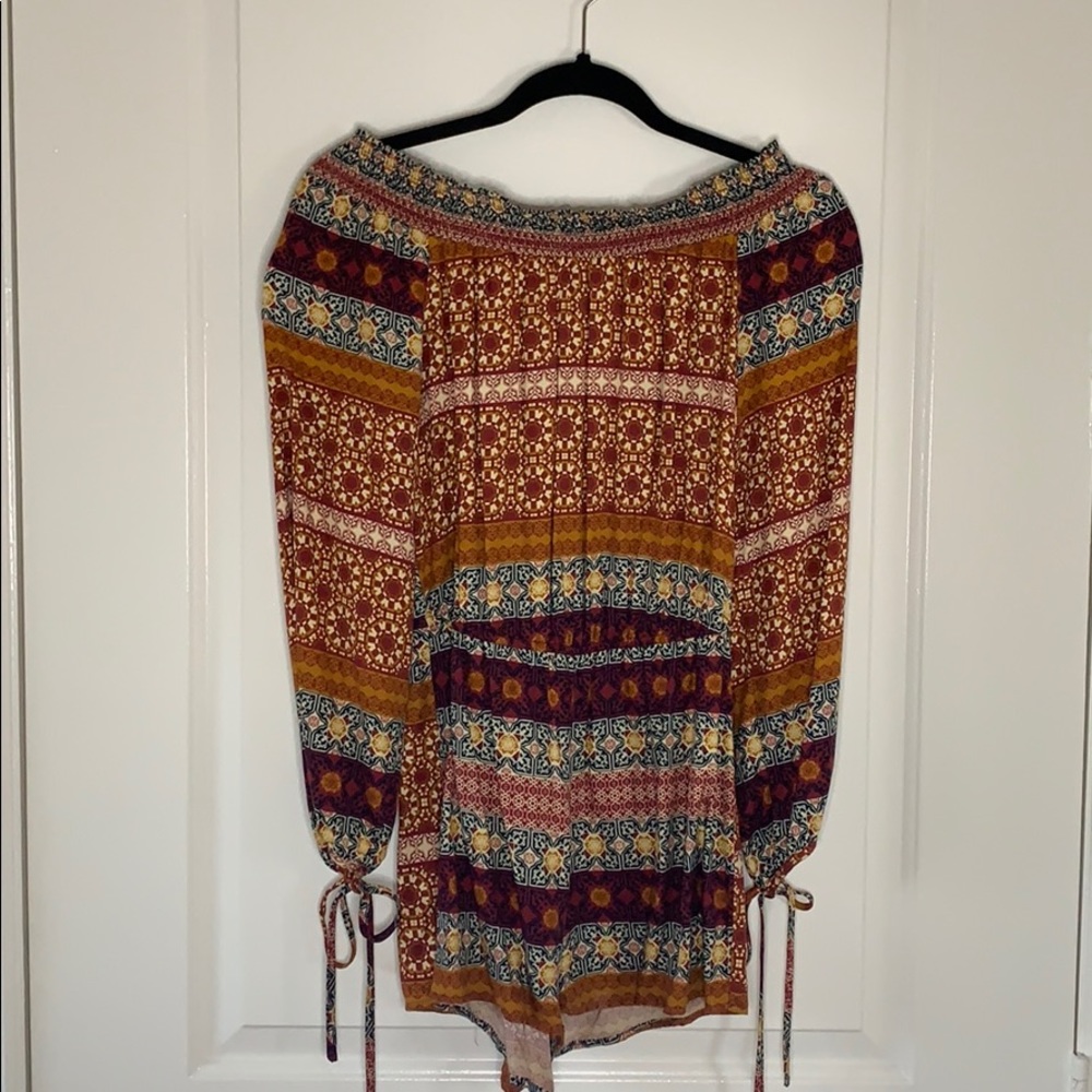 Off-The-Shoulder Pattern Romper